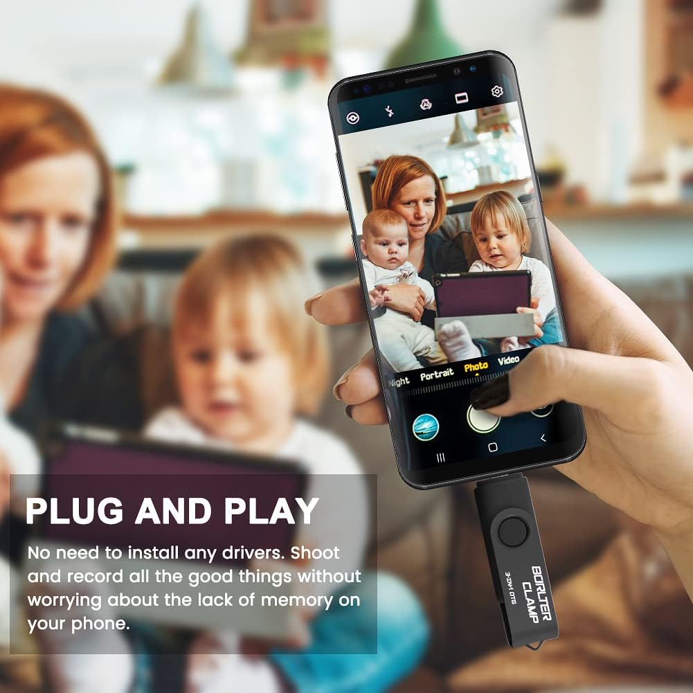 64 GB USB 3.0 Flash-Laufwerk 3 in 1 Foto-Stick für Android-Handys, BORLTER CLAMP OTG Speicherstick m