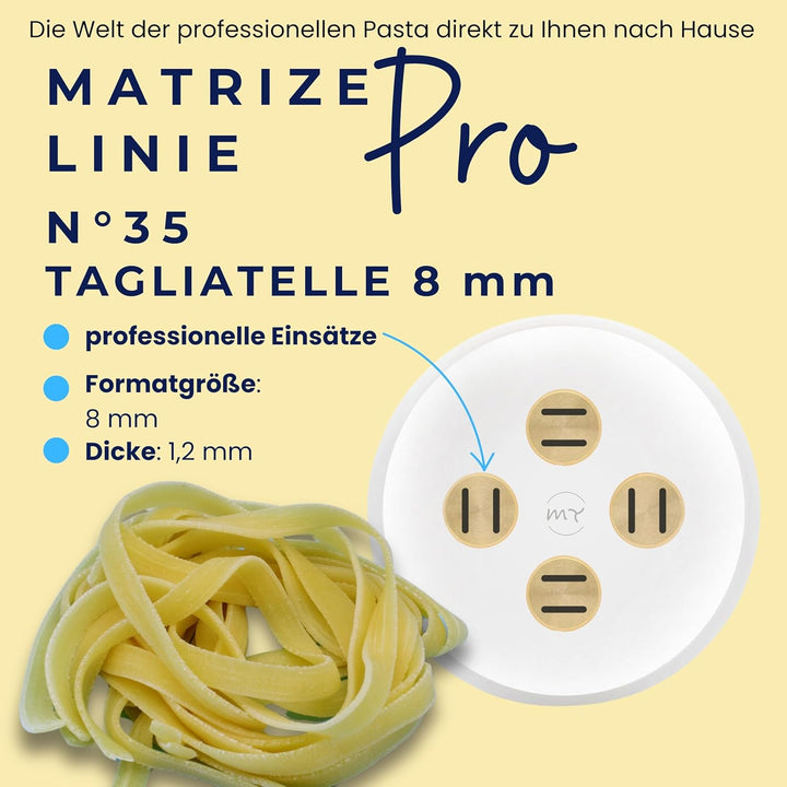 My Trafile – Matrize Linie Pro N°35 Tagliatelle 8 mm aus POM mit professionellen Einsätzen, kompatib