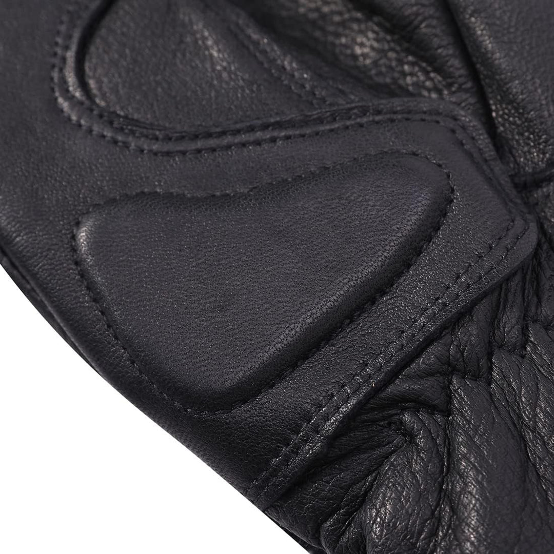 Harssidanzar Herren Winter Motorradhandschuhe,echtes Leder Vollfinger Touchscreen Thermisch gefütter