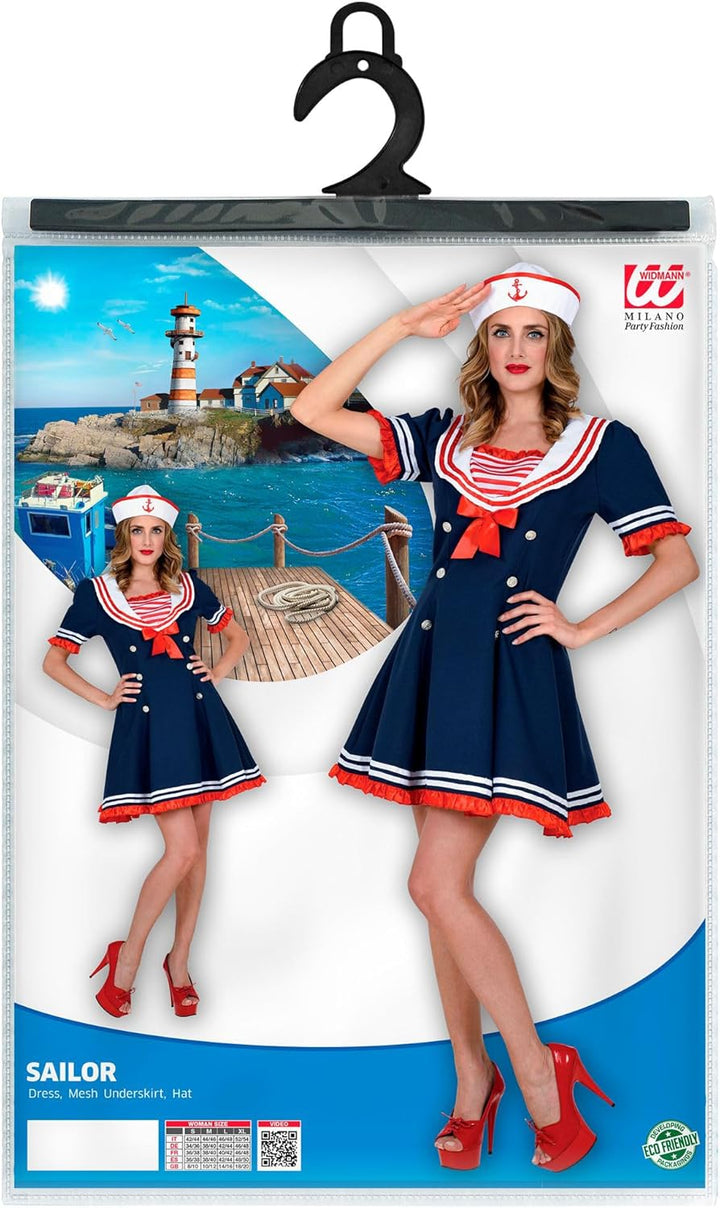 "SAILOR" (dress, mesh underskirt, hat) - (S), S