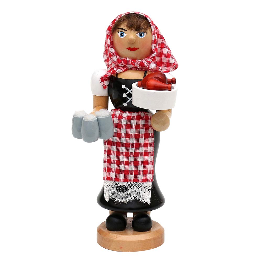 Wichtelstube-Kollektion Holz Räucherfrau Räuchermann Räuchermännchen Räucherfigur Zenzi mit dampfend