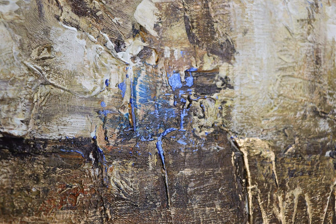 YS-Art Abstrakt Acryl Gemälde auf Leinwand Marine handgemalt Wandbilder Wohnzimmer modern Wohndekor