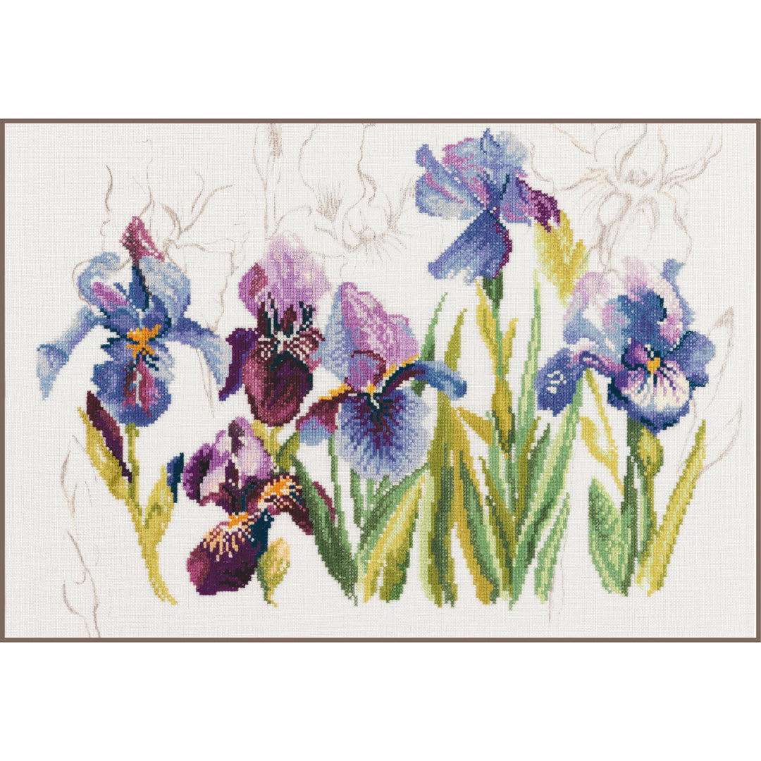 Lanarte Zählmusterpackung Iris Kreuzstichpackung, Baumwolle, Mehrfarbig, 40 x 28 x 0.3 cm Traditione