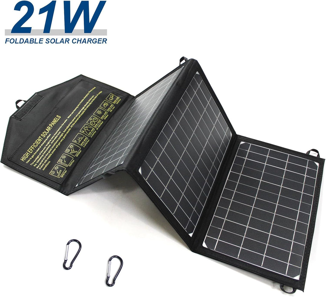 Faltbares Solar Ladegerät 21W 5V/4,8A Maximale Monokristallines Solarpanel Ladegerät 2USB-Anschlüsse