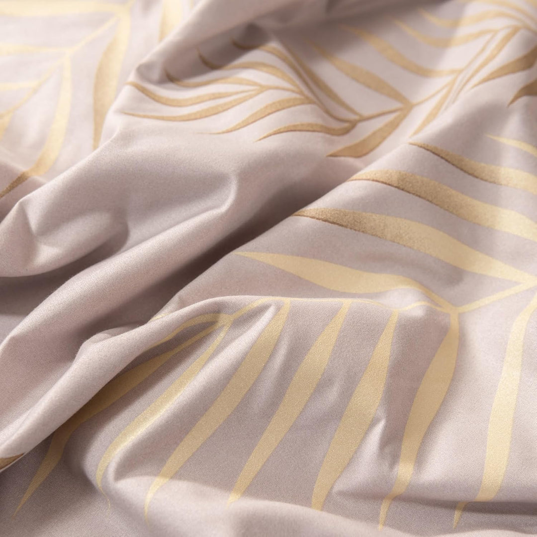 YASMENG Bettwäsche 135x200 Gold Beige Blätter Bettwäsche Gold Blätter Motiv Modern Aesthetic Bettbez