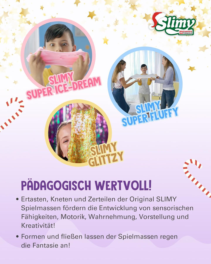 SLIMY Adventskalender Limited Edition mit 24 verschiedenen Spielmassen - Original Slime Geschenk-Set