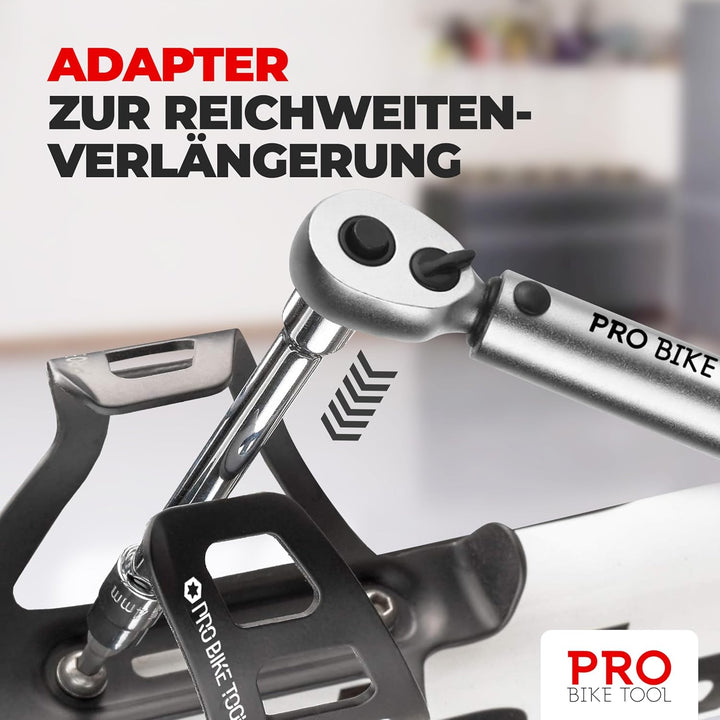 PRO BIKE TOOL Drehmomentschlüssel Fahrrad &amp; Motorrad 1/4 Zoll Antrieb mit Umschaltknarre und Verläng