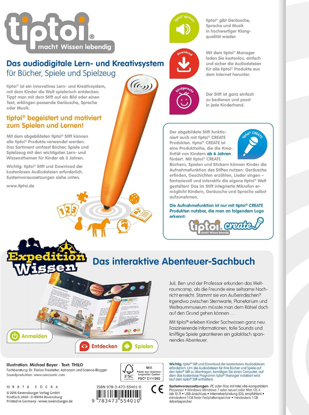 Ravensburger tiptoi® Spiel 00107 - Der interaktive Wissens-Globus - Lern-Globus für Kinder ab 7 Jahr