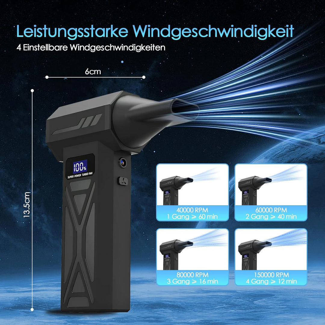 2-in-1 Elektrische Staubgebläse Staubsauger 150000 U/min 4-Gang Einstellbare Electric Air Duster Geb