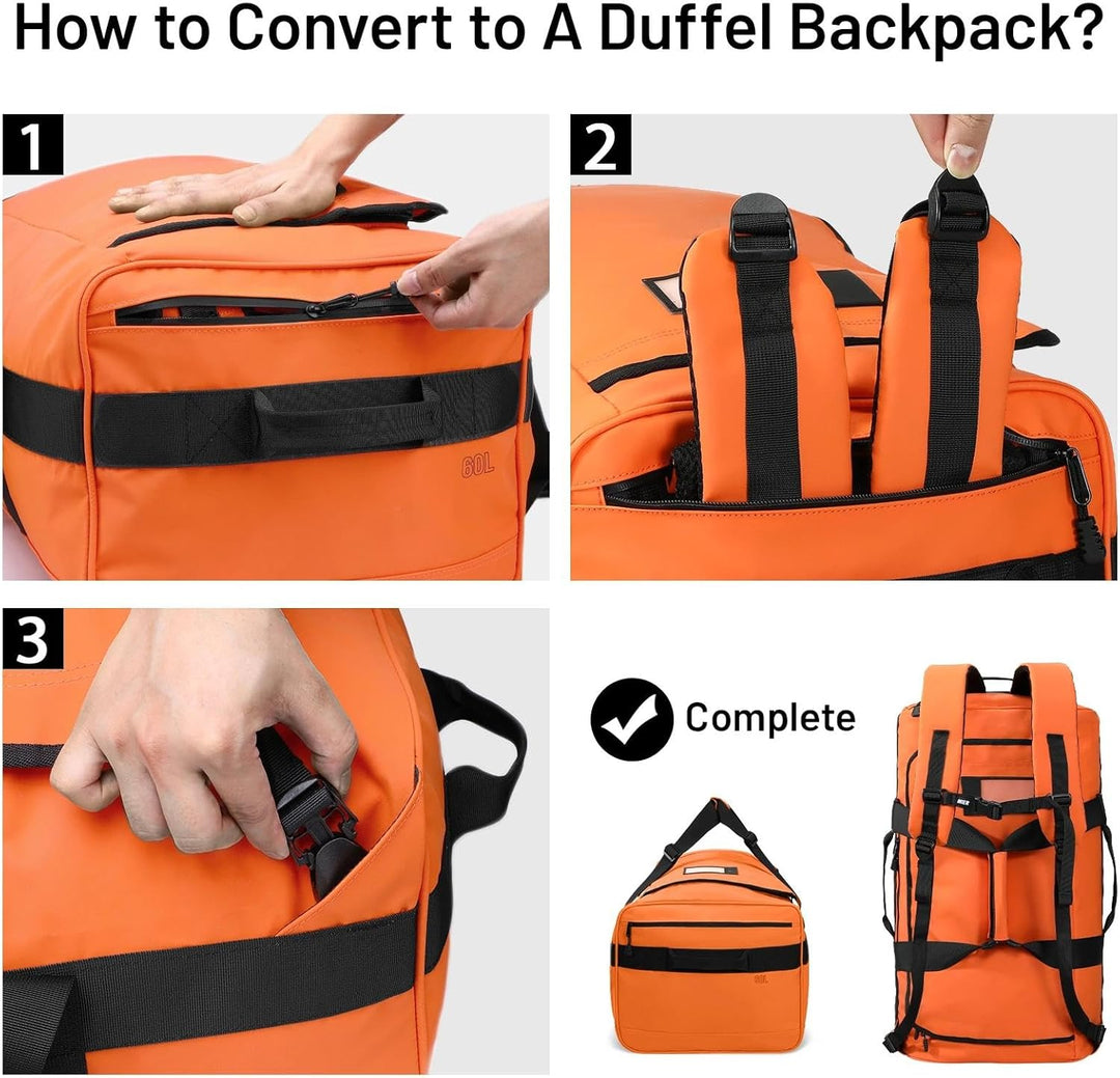 MIER Sporttasche Herren Wasserresistente Reisetasche gross Heavy Duty Convertible Sportrucksack mit