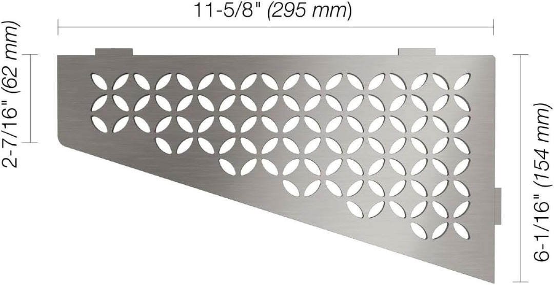 Schlüter Shelf-E-S3 Floral Edelstahl gebürstet Quadrilat Corner - Floral, Quadrilat Corner - Floral