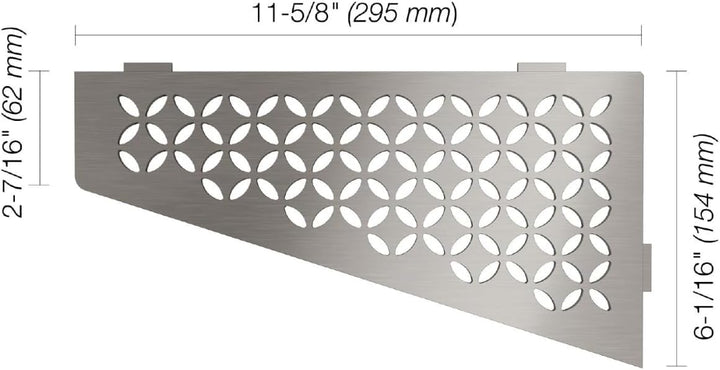 Schlüter Shelf-E-S3 Floral Edelstahl gebürstet Quadrilat Corner - Floral, Quadrilat Corner - Floral