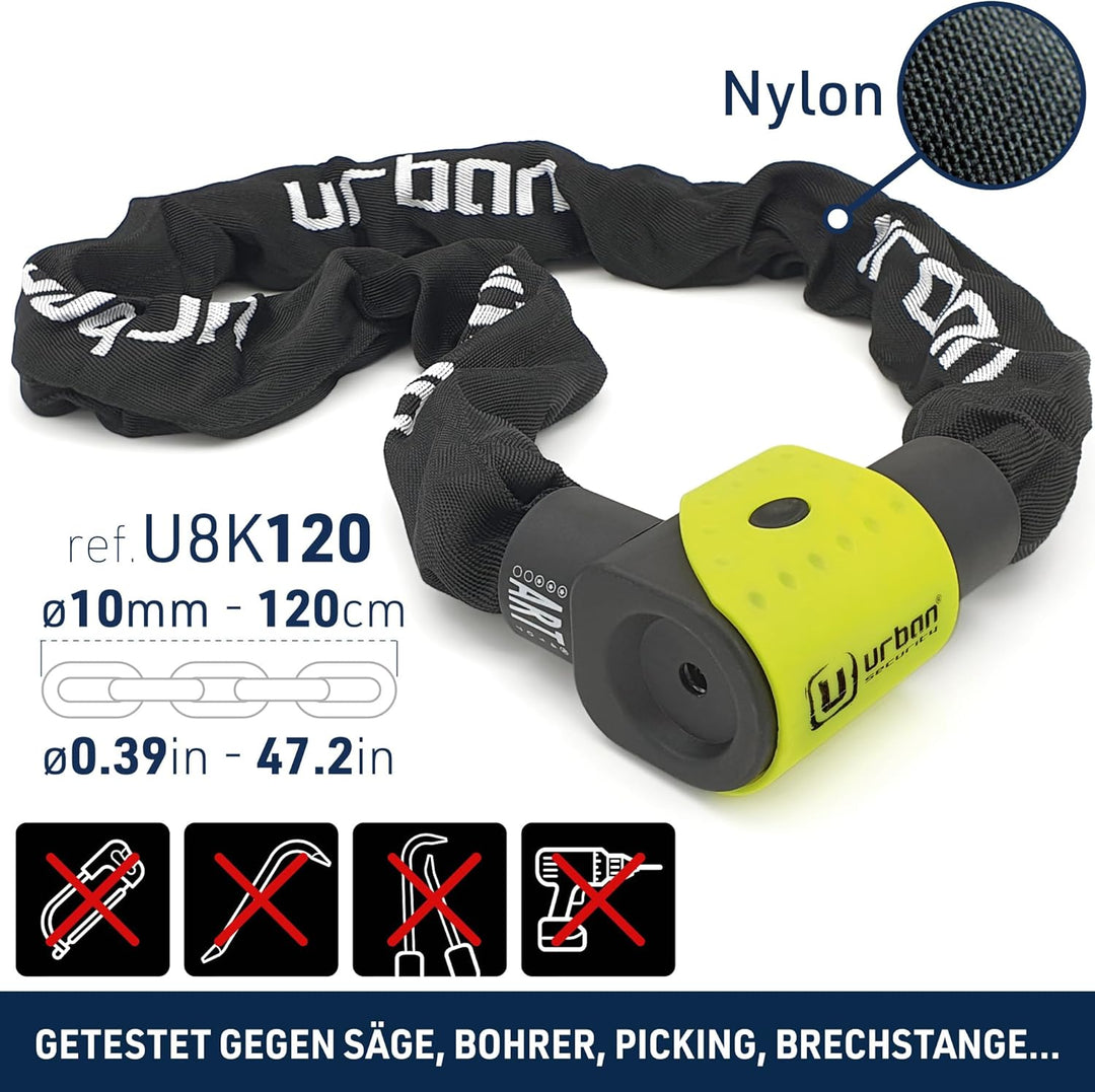 Urban Security 10K120 Motorradschloss Kettenschloss Motorrad Escooter Roller Schloss Motorrad Schlos