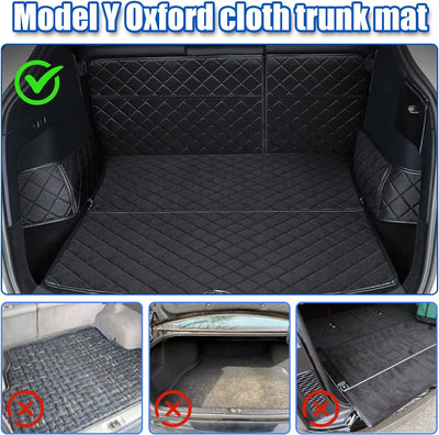 Kofferraummatten Kompatibel mit Tesla Model Y 2020 2021 2022 2023, Faltbare Cargo Mats Oxford Boot L