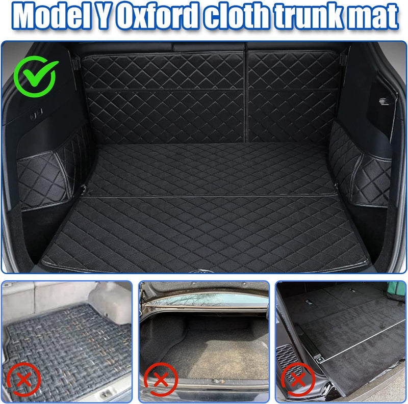 Kofferraummatten Kompatibel mit Tesla Model Y 2020 2021 2022 2023, Faltbare Cargo Mats Oxford Boot L