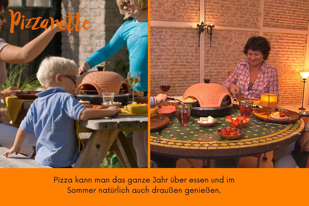 Emerio Pizzaofen, PIZZARETTE das Original, 1 handgemachte Terracotta Tonhaube, patentiertes Design,