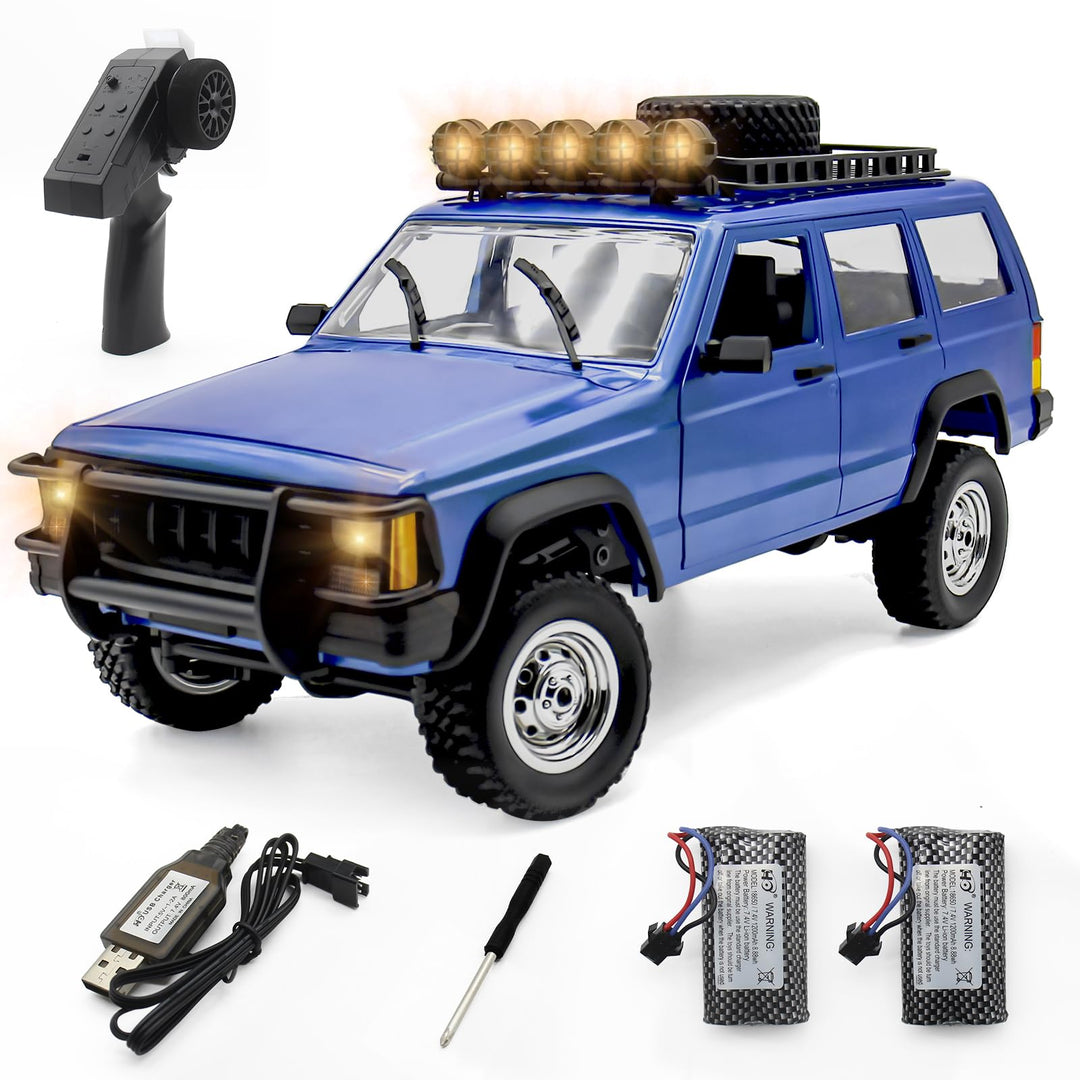 fisca RC Crawler 1:12 RC Truck 2.4GHz 4WD RC Modellauto, All Terrain Hobby Klasse RC LKW mit Offenen