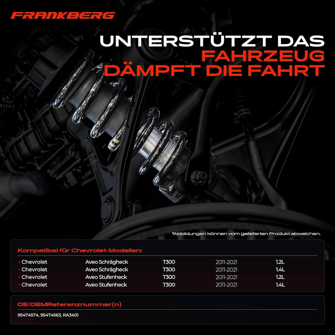 Frankberg 2x Federn Fahrwerksfeder Vorderachse Links Rechts Kompatibel mit Aveo T300 1.2L 1.4L Schrä