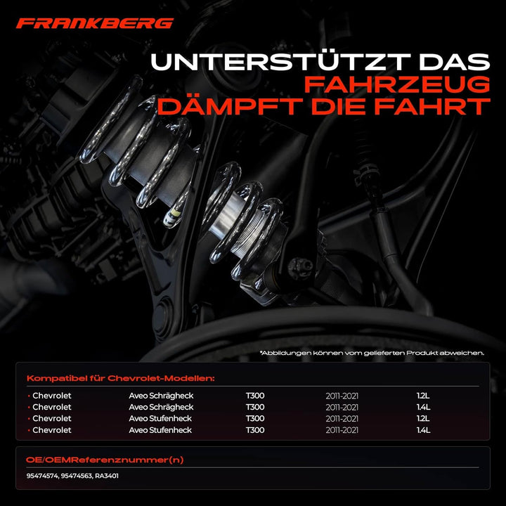 Frankberg 2x Federn Fahrwerksfeder Vorderachse Links Rechts Kompatibel mit Aveo T300 1.2L 1.4L Schrä
