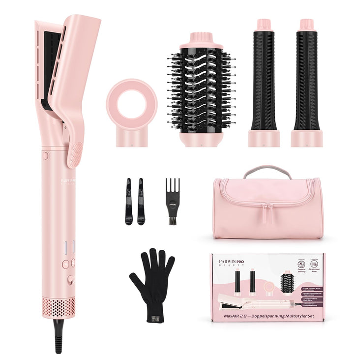 5-in-1 Airstyler, Set mit Air-Glätteisen & Auto-Wrap Lockenaufsätzen, PARWIN PRO BEAUTY MaxAIR 2.0 M