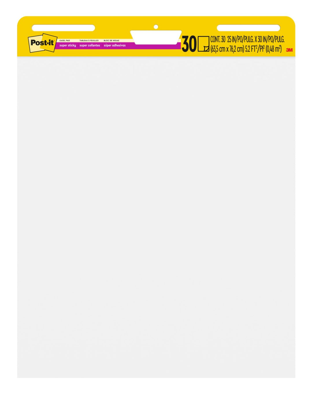 Post-it Super Sticky Self Stick Meeting Chart 559P-3 Weiss 635 mm x 762 mm Mehrwertpaket 2 x 559 (2