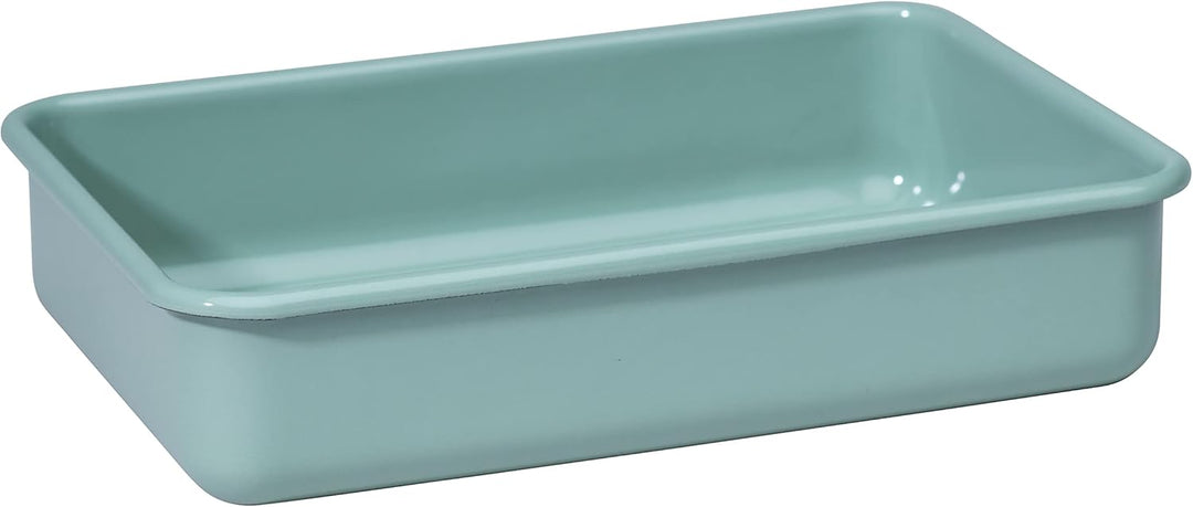 Riess, 0424-126, Vorratsbehälter ohne Deckel, 23x15x5cm, Emaille, Design SERVE + STORE, SALBEIGRÜN,