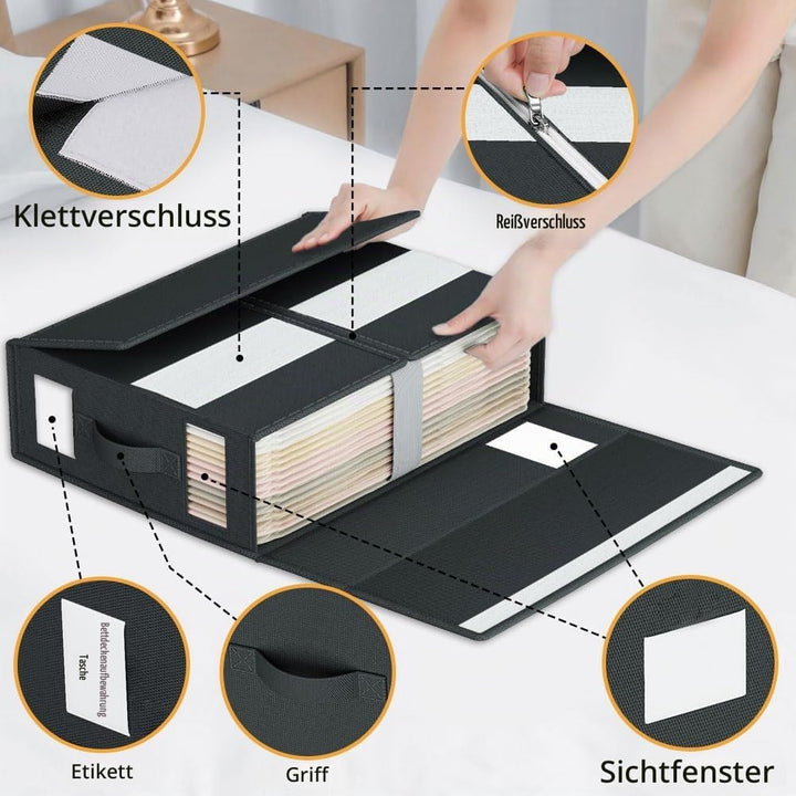 6 Stück Aufbewahrung Bettwäsche Organizer, Faltbarer Aufbewahrungstasche für Bettlaken Kann in Kleid