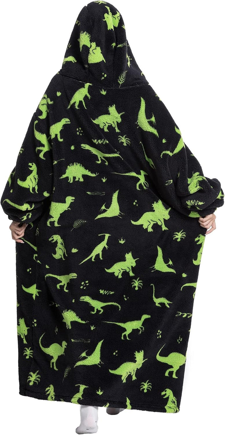 Hoodie Decke Extra Lang mit Kapuze und Tasche für Damen Herren | Weicher Kuschelpullover und tragbar