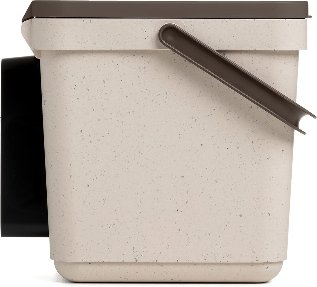 TATAY Mülltrennsystem Küche | 1 Biomülleimer Smart 6L mit Halterung und Schrauben + 3 Easy Waste Rec