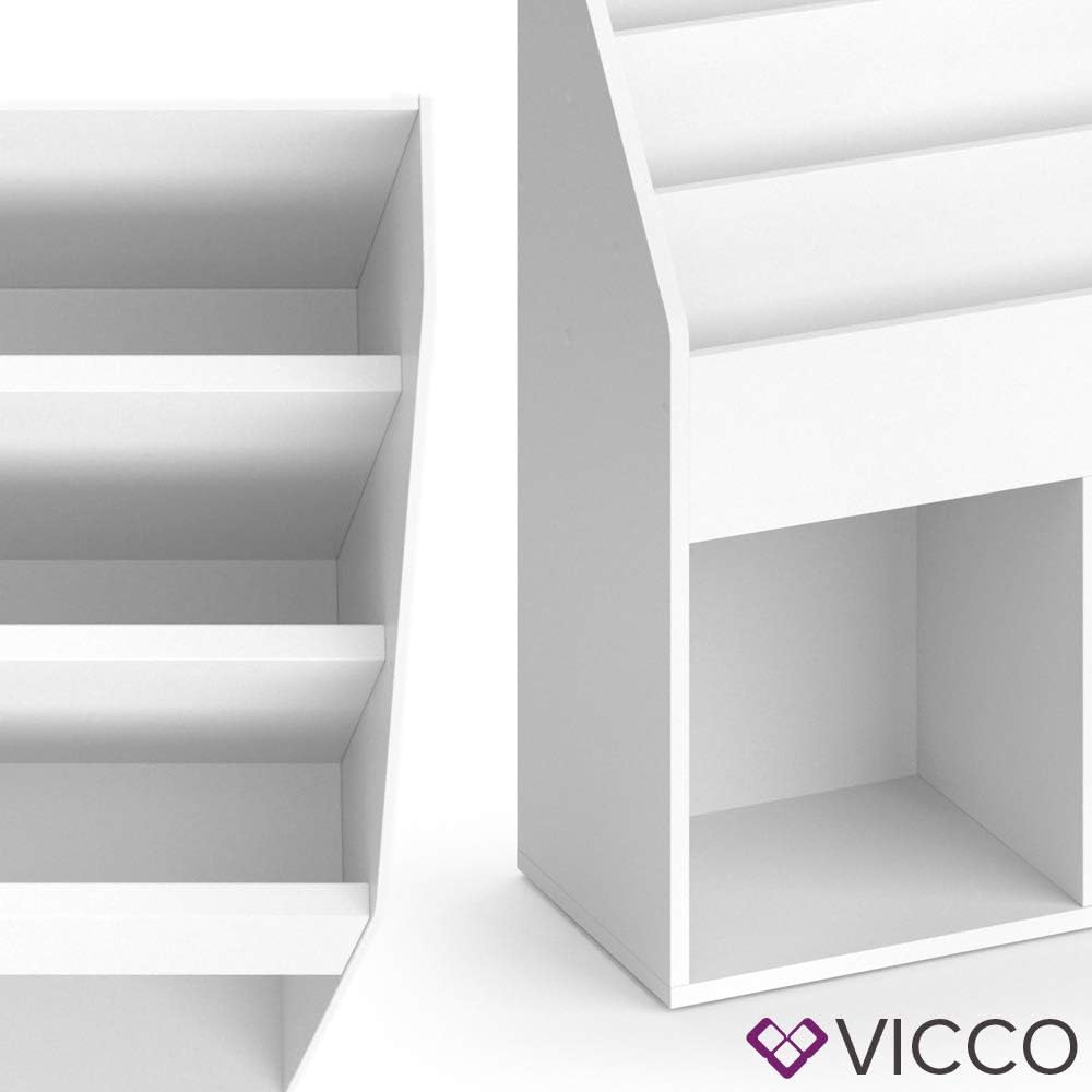Vicco Kinderregal Luigi, Weiss, 72 x 79 cm Ohne Faltboxen, zur Aufbewahrung von Büchern und Spielzeu