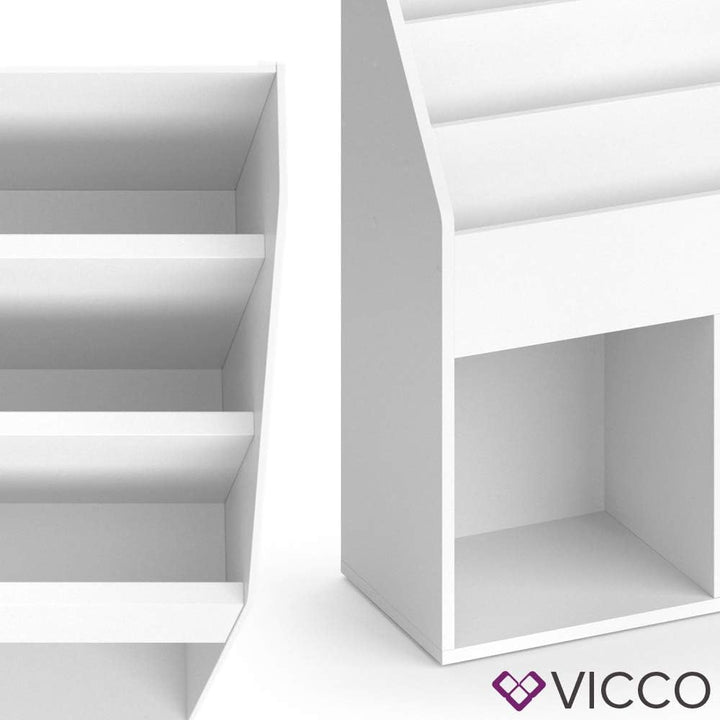 Vicco Kinderregal Luigi, Weiss, 72 x 79 cm Ohne Faltboxen, zur Aufbewahrung von Büchern und Spielzeu