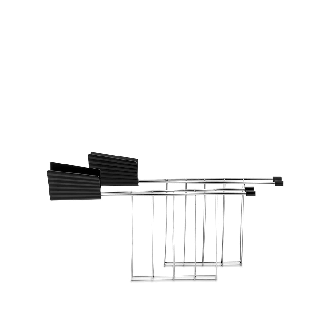 Alessi Plissé MDL08RA B - Design Set Bestehend aus Zwei Toasterzangen, aus Edelstahl und aus Thermop