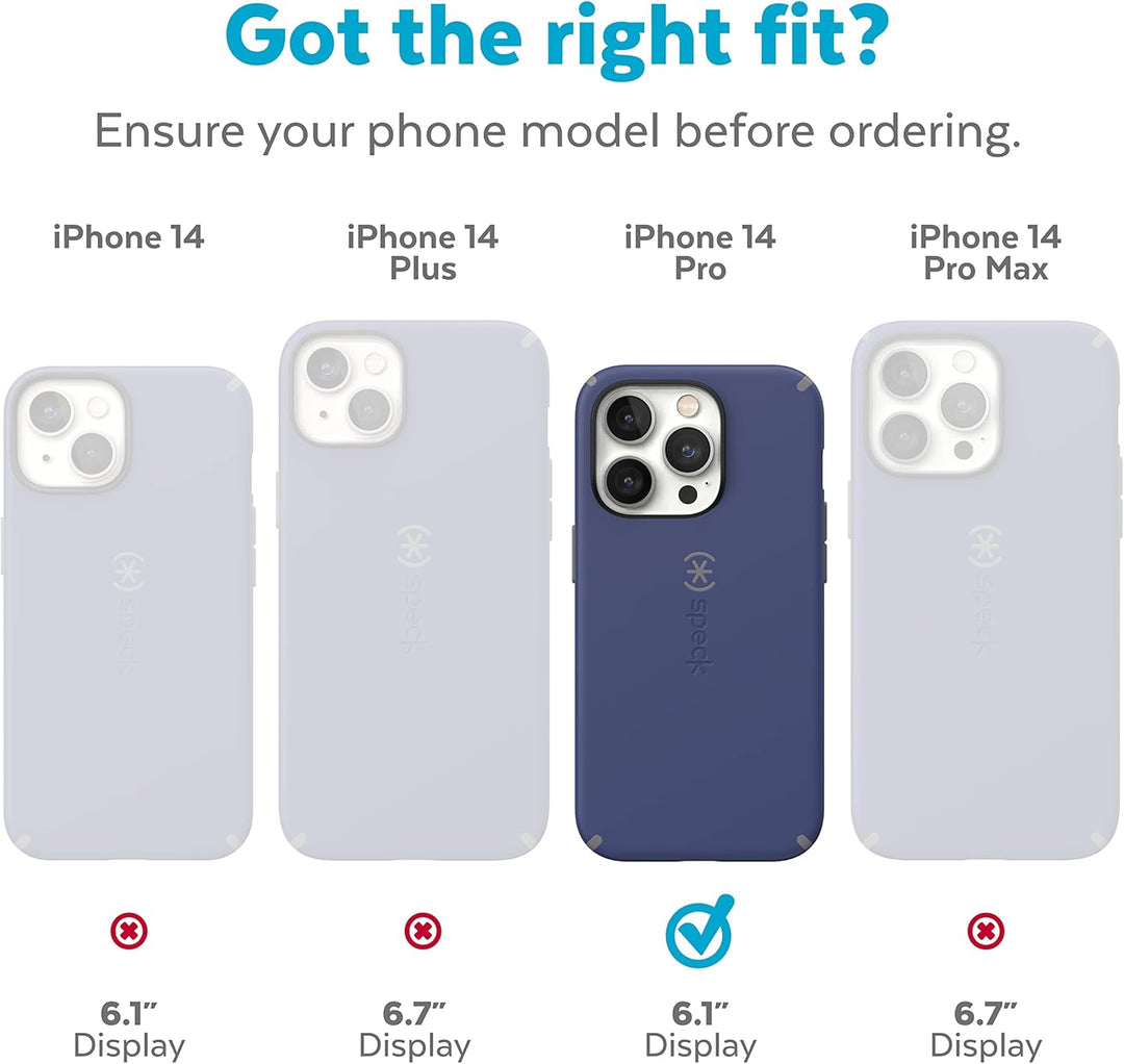 Speck Products Gemshell Grip Case passend für iPhone 14 Pro, 6,1 Zoll Modell, Helles Cyan/Lila, Hell