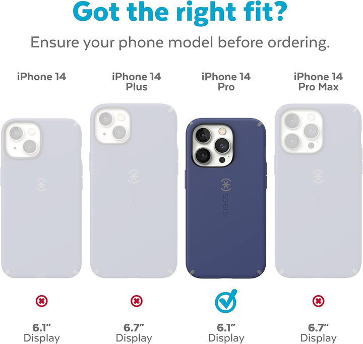 Speck Products Gemshell Grip Case passend für iPhone 14 Pro, 6,1 Zoll Modell, Helles Cyan/Lila, Hell