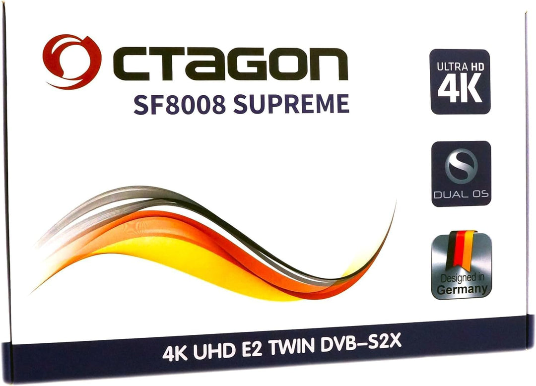 OCTAGON SF8008 UHD 4K Supreme Twin Sat Receiver, 2X DVB-S2X Tuner, E2 Linux & Define OS, mit PVR Auf