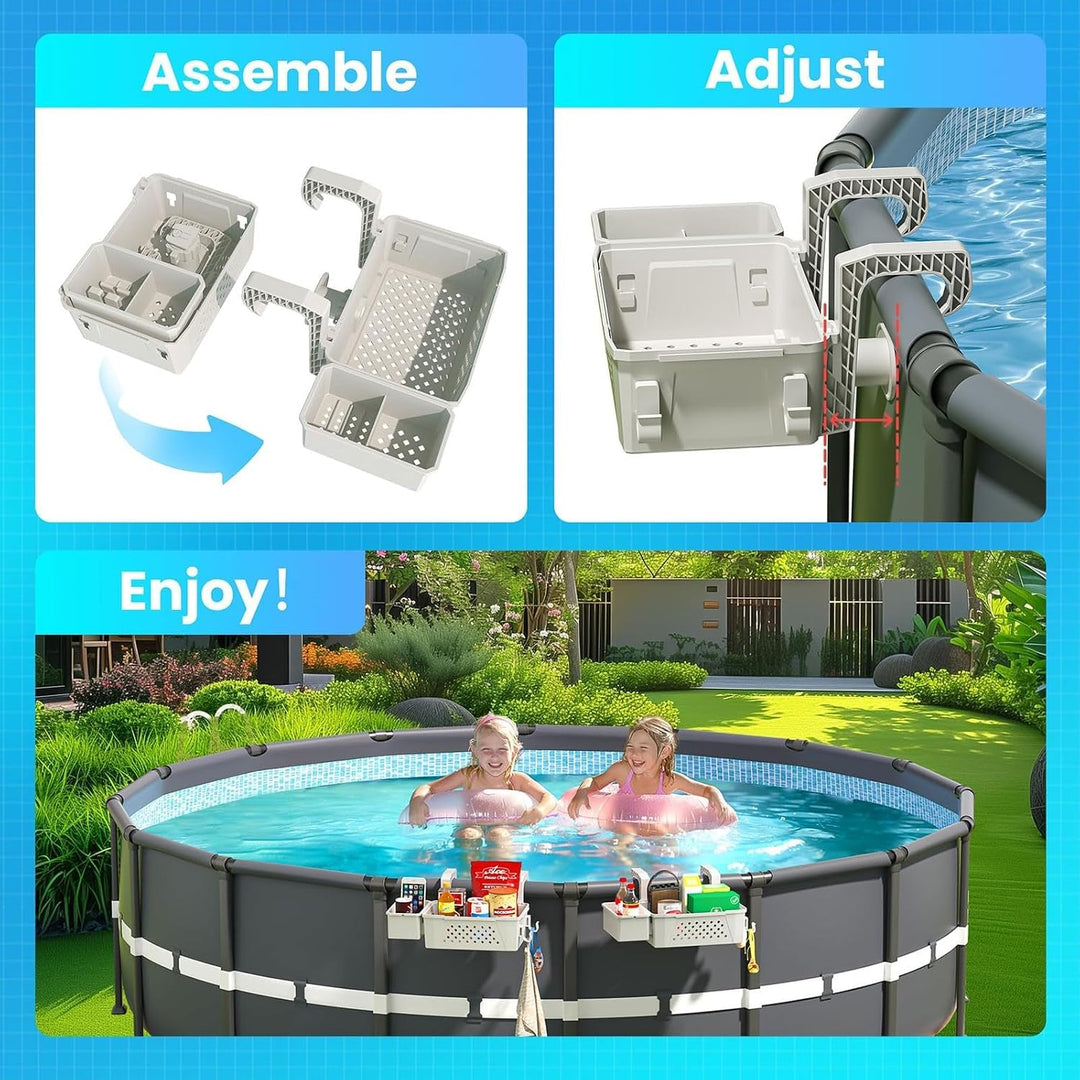 Generisch Pool Aufbewahrungskorb Set inklusive Kunststoff Pool Korb Pool Getränkehalter Hot Tub Zube