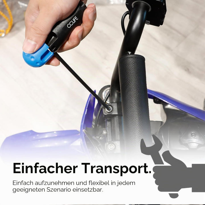 CCLIFE 19 tlg Torx Innensechskant verlängert Winkelschlüsselsatz mit Griff Innensechskantschlüssel m