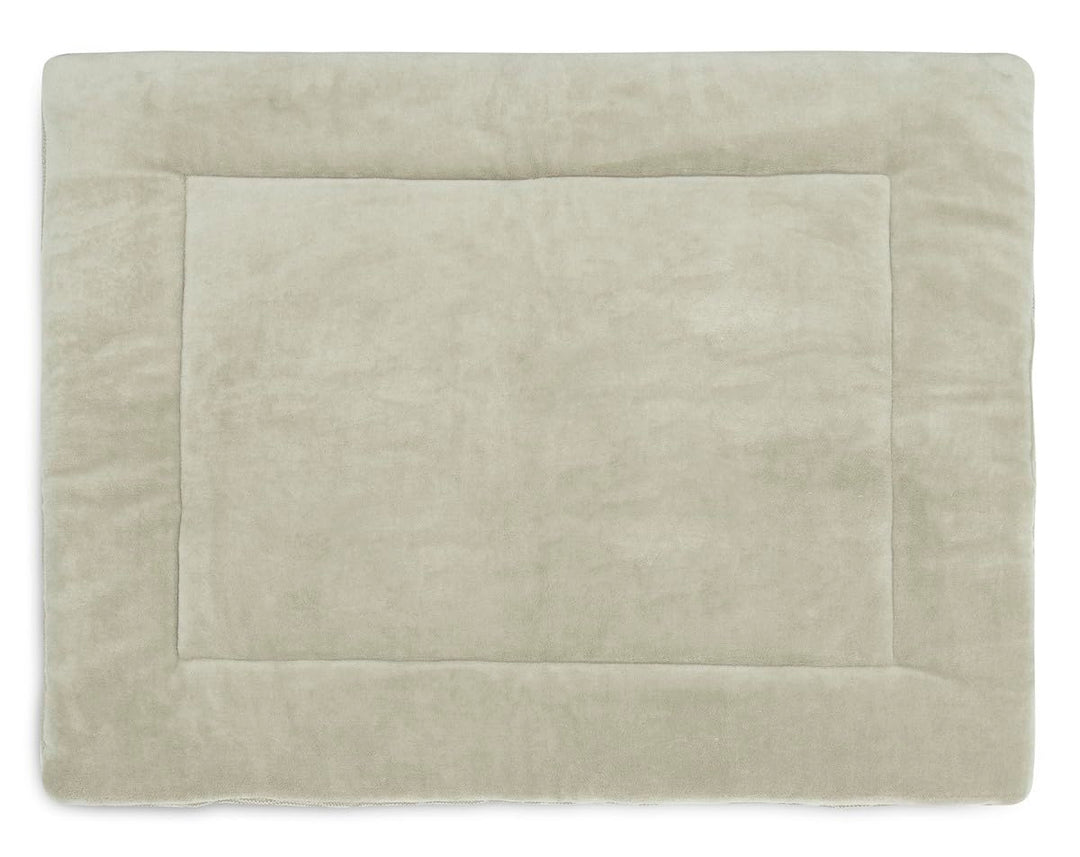 Jollein Krabbeldecke für Baby - Basic Knit, Olive Green - Laufgittereinlage - 75x95 cm - Strickmuste