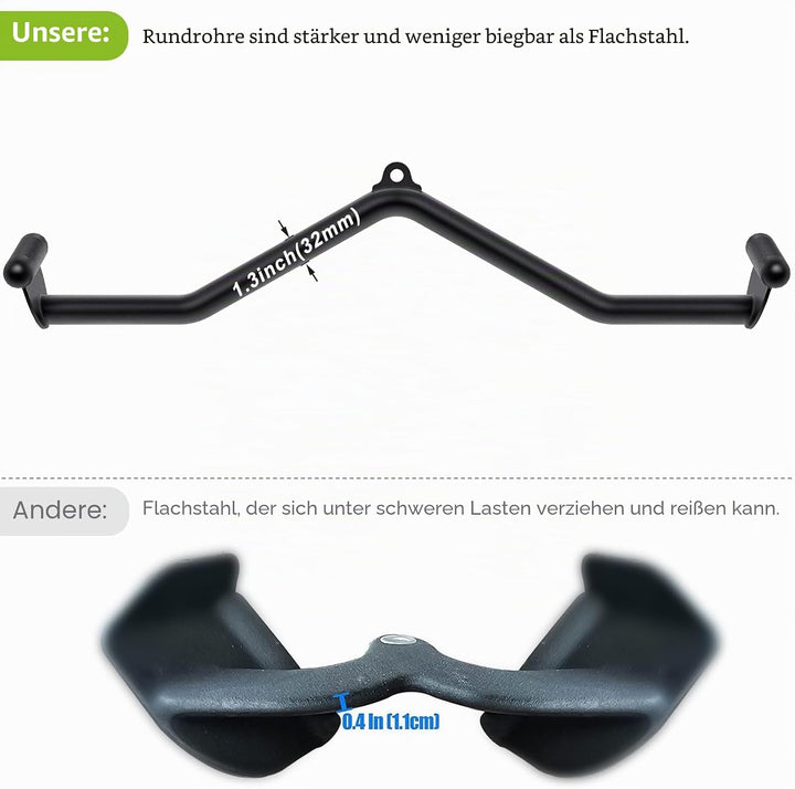 SELEWARE Latzugstange Rudergriff V Förmig Latzug Griff - Trizeps Stange, Klimmzugstange für Fitnesss
