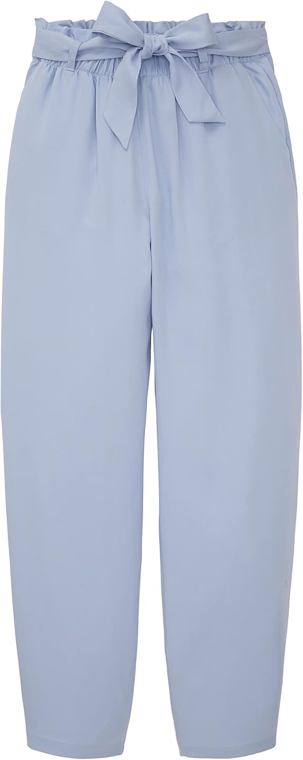 TOM TAILOR Denim Damen Relaxed Tapered Hose mit Bindegürtel M 12819 - Parisienne Blue, M 12819 - Par
