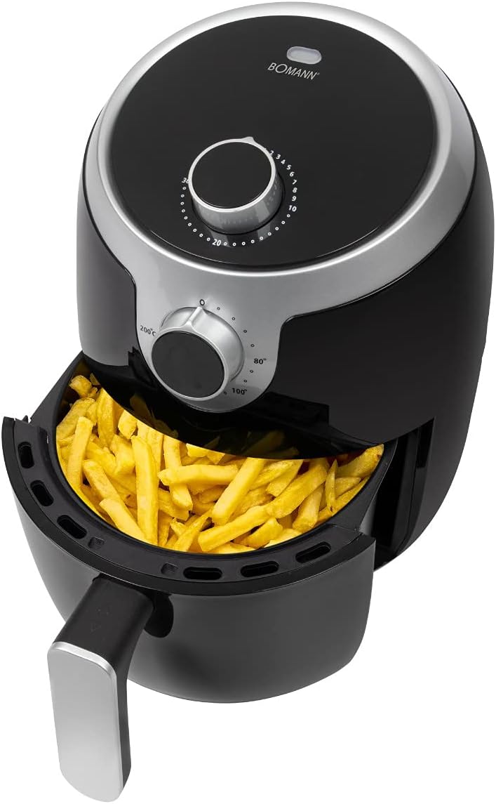 Bomann FR 6050 H CB Heissluft-Fritteuse, Öl- und fettfreie Fritteuse dank Heissluft, 1,8 Liter Kapaz