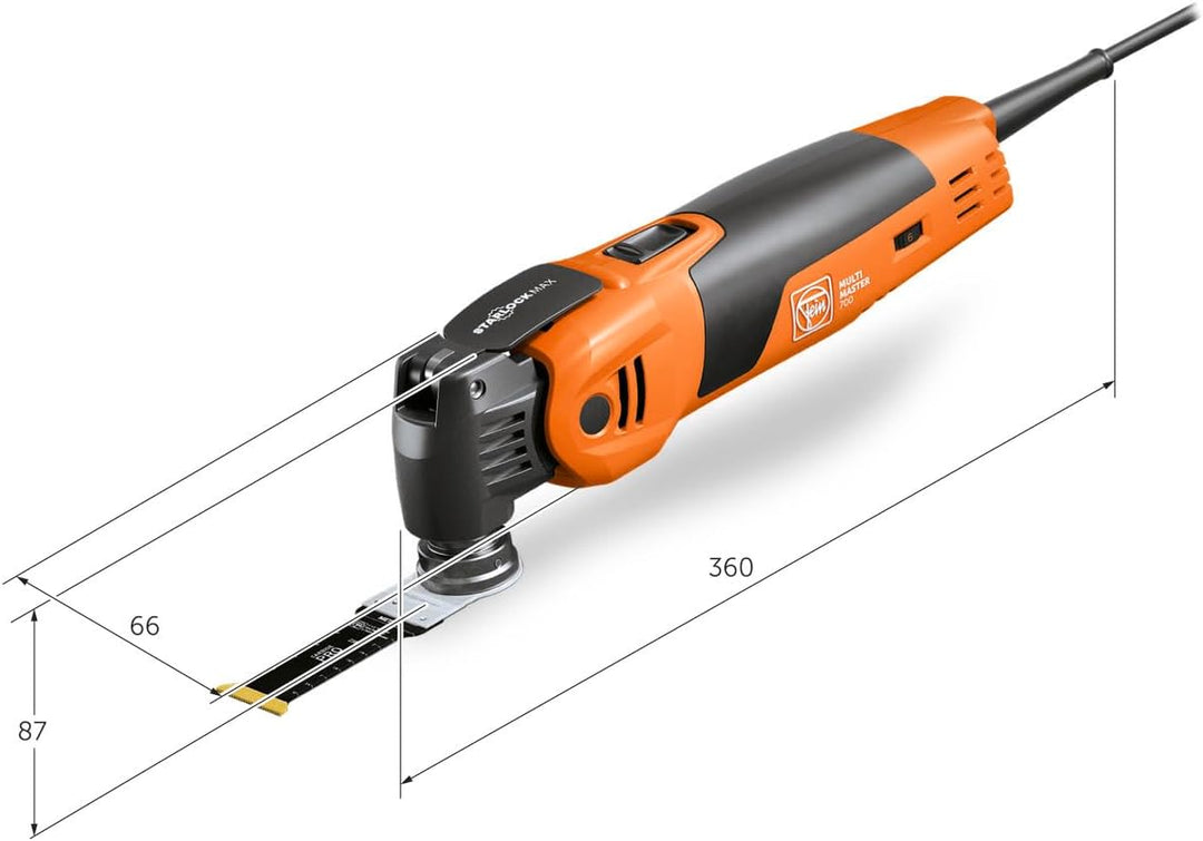 FEIN Multimaster MM 500 Plus Top, leistungsstarke MultiTool mit mit über 30 Zubehören zum Sägen, Sch