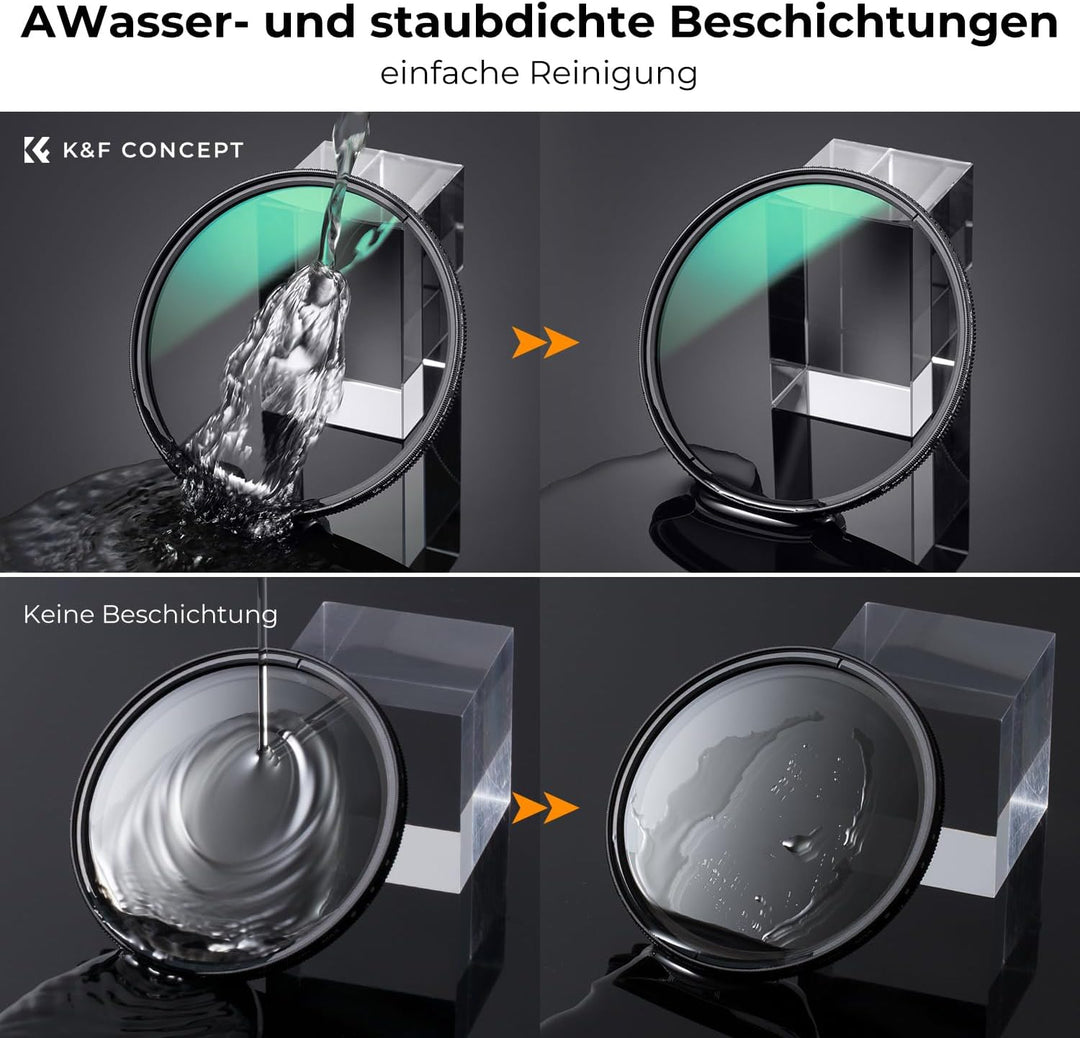 K&F Concept Nano-X Serie Ultra-niedrige Reflexion Polfilter 46mm CPL Filter Polarisationsfilter MRC