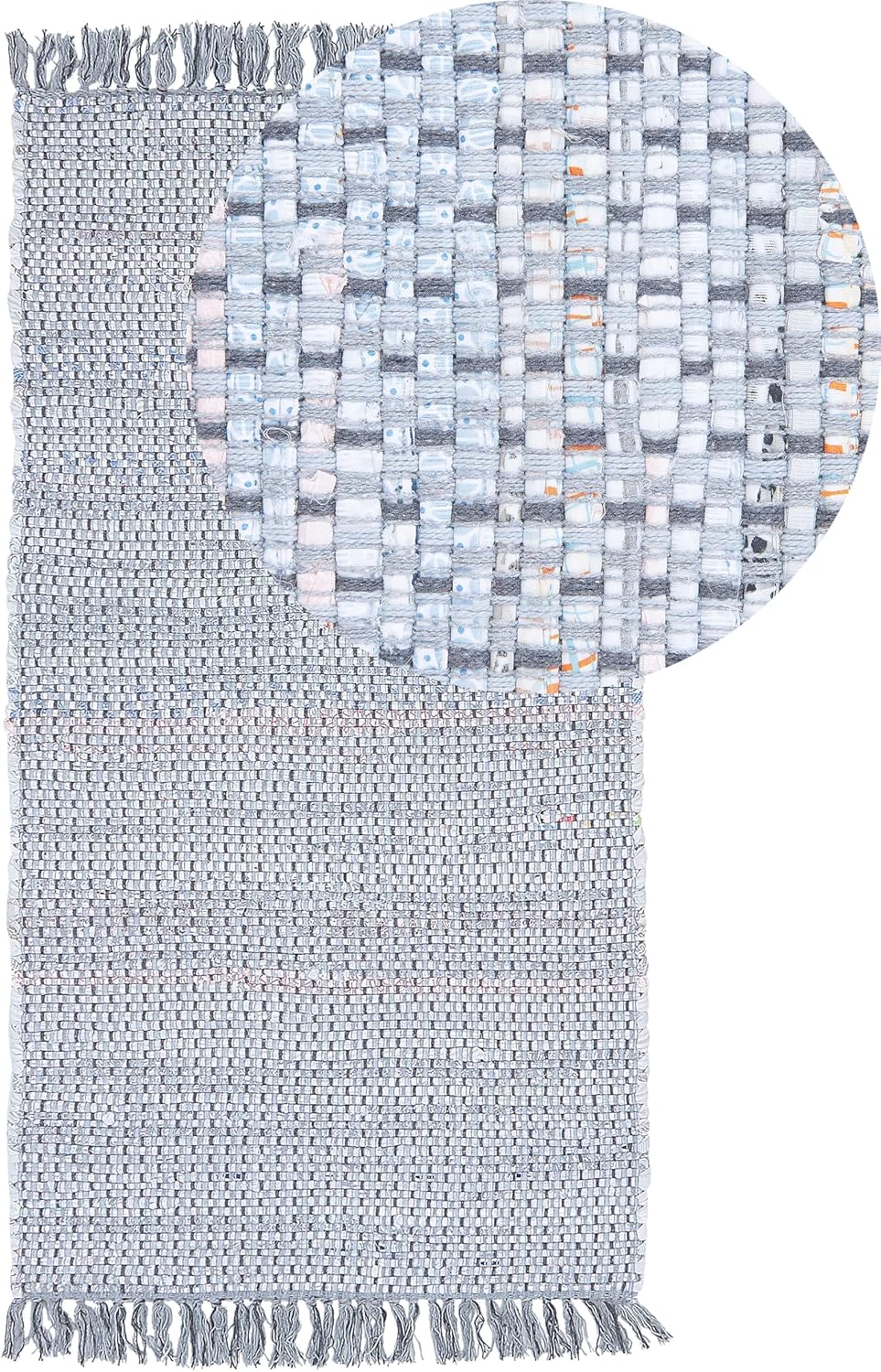 Trendy Teppich grau Streifen Baumwolle 80x150 cm Besni