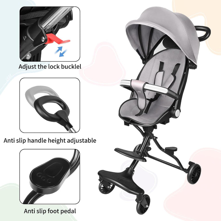 homewell Baby Kinderwagen klappbar, Buggy Kinderbuggy Faltbar mit Sonnendach, ab 6 Monate bis 22 kg,