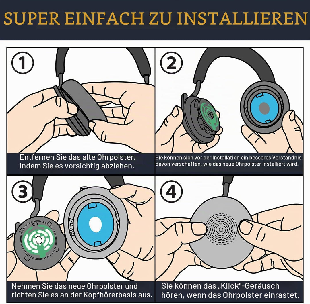 SOULWIT Kühlgel Ersatzpolster Ersatz Ohrpolster für Jabra Evolve2 75 PC Wireless Headset (passen Nic