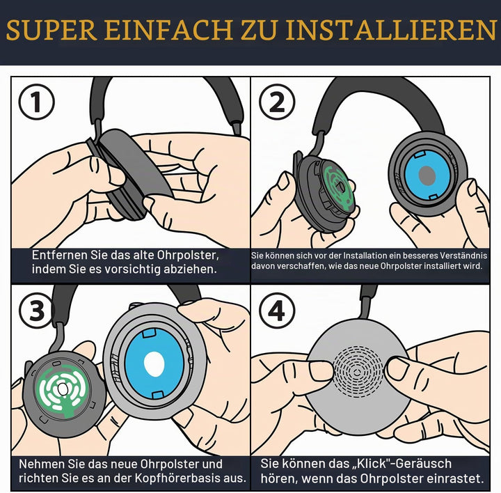 SOULWIT Kühlgel Ersatzpolster Ersatz Ohrpolster für Jabra Evolve2 75 PC Wireless Headset (passen Nic