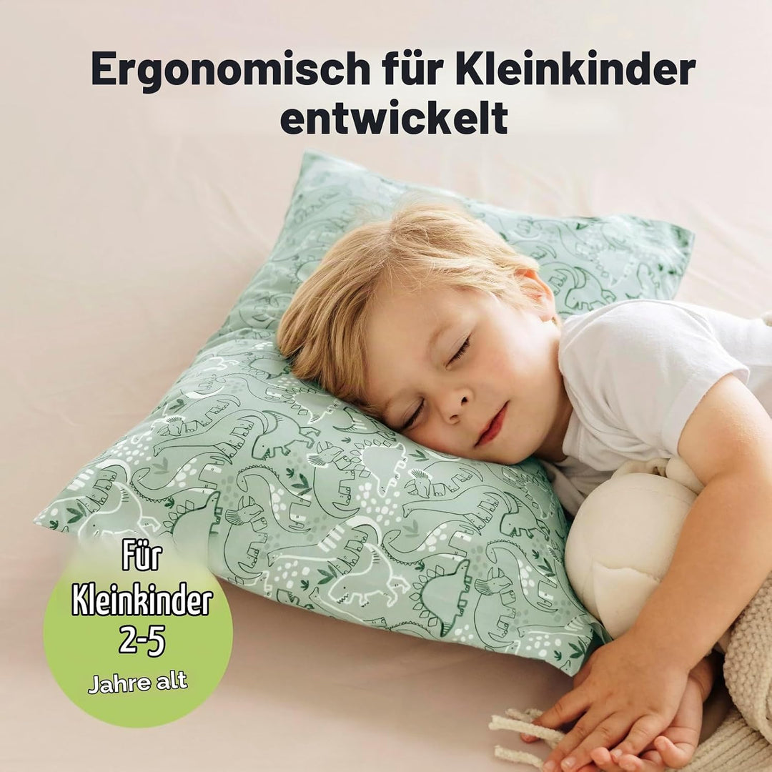 KeaBabies Kinderkissen mit Kissenbezug – 51X35cm Kinderkissen ab 2 Jahren, Waschbares, Weiches Bio-,