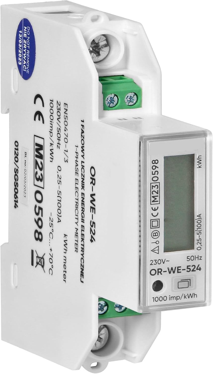 Stromzähler Hutschiene 1-Phasen DIN-Schienenmodul TH-35mm für PV-Solarsysteme 100A MID (standard), s