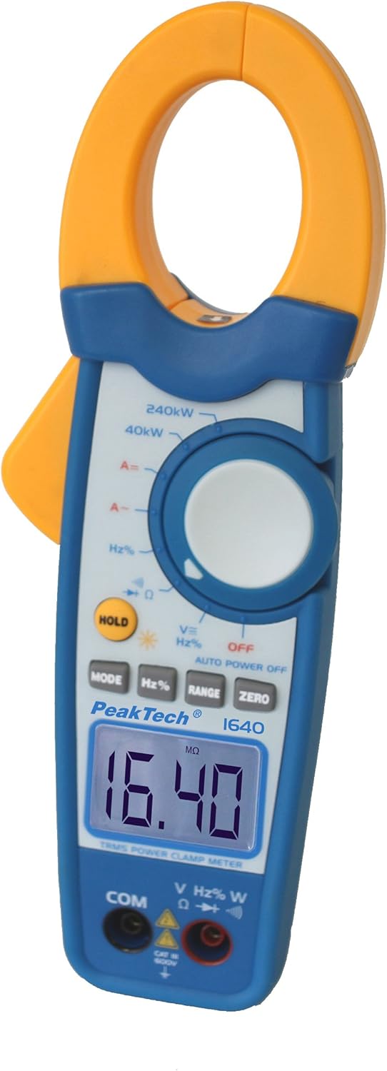 PeakTech True RMS Stromzange 1000A AC DC und Digital Multimeter 4000 Counts mit Durchgangsprüfer - C
